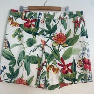 Chico's Botanical Vine Shorts Women Sz 18 Tropical Floral Vacation Dressy Casual